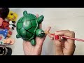 DIY Cute turtle 🐢 from waste material ✨️/home decor/garden decor/clay art creations