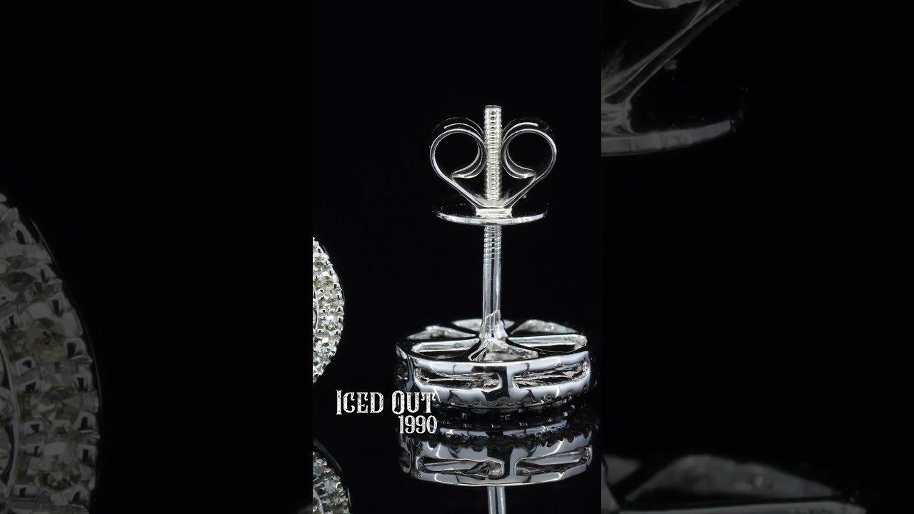 Rose,White&Yellow Gold Plated 925 Sterling Silver Stud Earrings | Iced Out 1990 