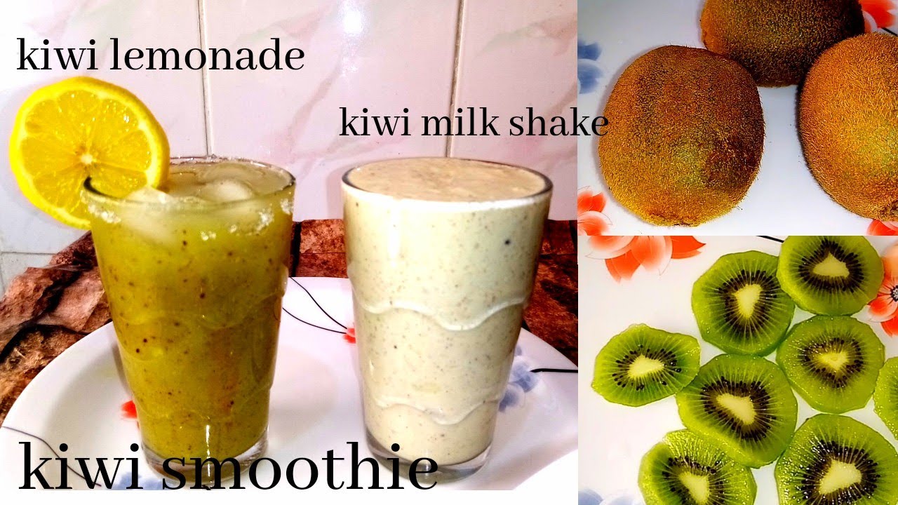 KIWI JUICE | kiwi fruit milk shake | kiwi lemonade | 2 ways kiwi juices ...