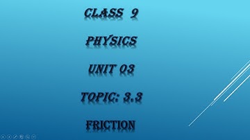 Friction | Topic 3.3 | Physics| Class 9| Punjab and Federal Board