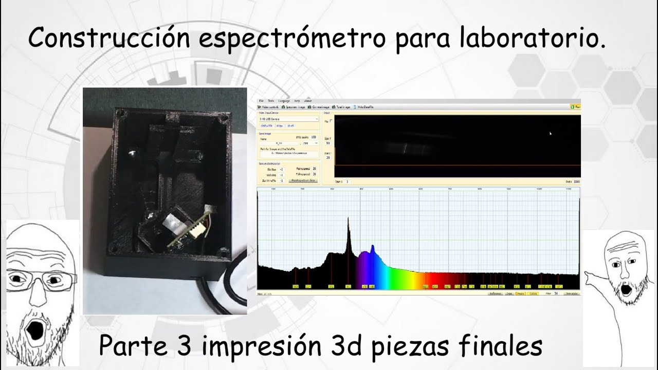 Construcción espectrómetro para laboratorio. Parte 3 impresión 3d piezas finales.