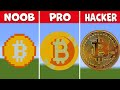 Bitcoin (NOOB vs PRO vs HACKER) Cryptocurrency Pixel Art Challenge in Minecraft