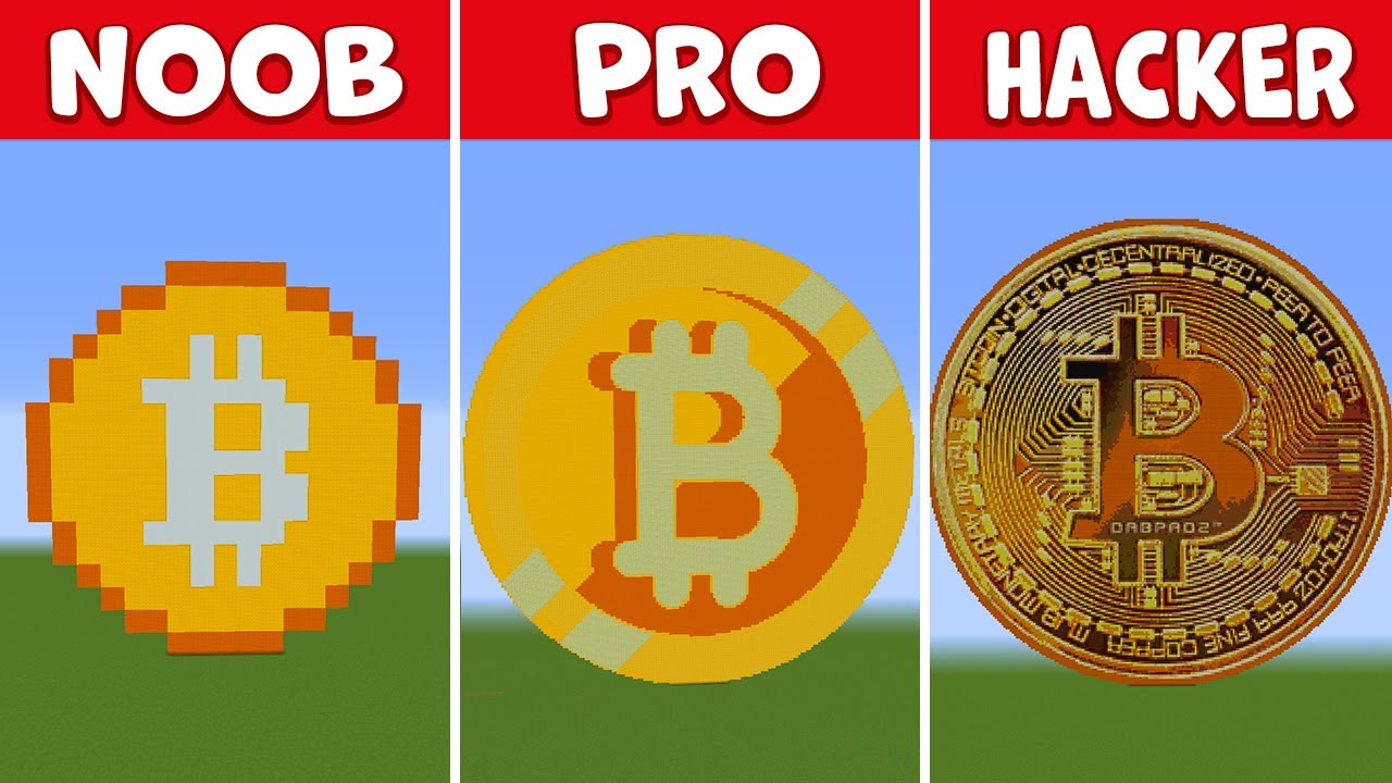 Bitcoin (NOOB vs PRO vs HACKER) Cryptocurrency Pixel Art Challenge in  Minecraft