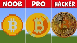 Bitcoin (NOOB vs PRO vs HACKER) Cryptocurrency Pixel Art Challenge in Minecraft