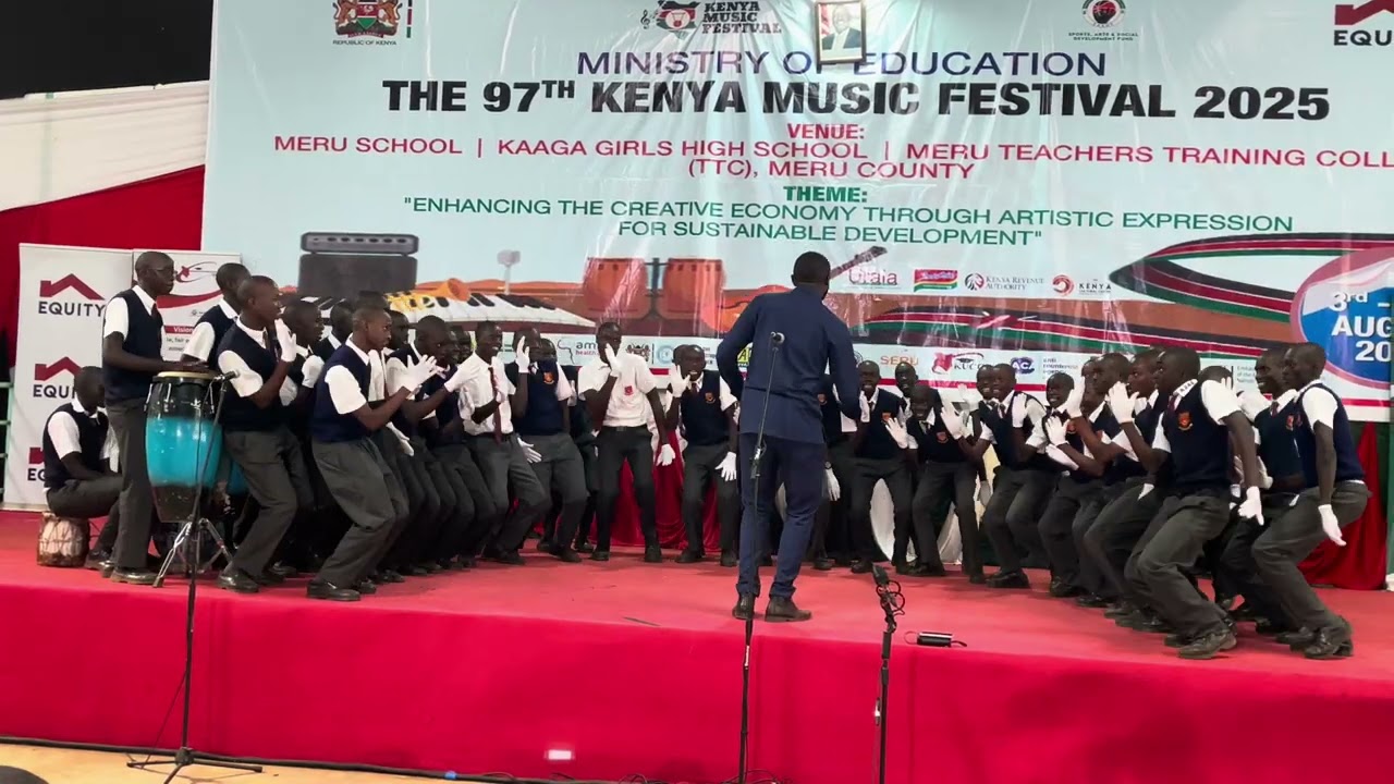The KOLANYA BOYS CHOIR perfoming TANGAWIZI by Tpok Jazz band at the KMF 2025 Meru county Edition.