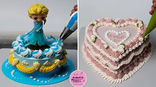 Beautiful Heart Cake Decorating Tutorials Like A Pro | Elsa Princess Cake Design | Cake Tutorials