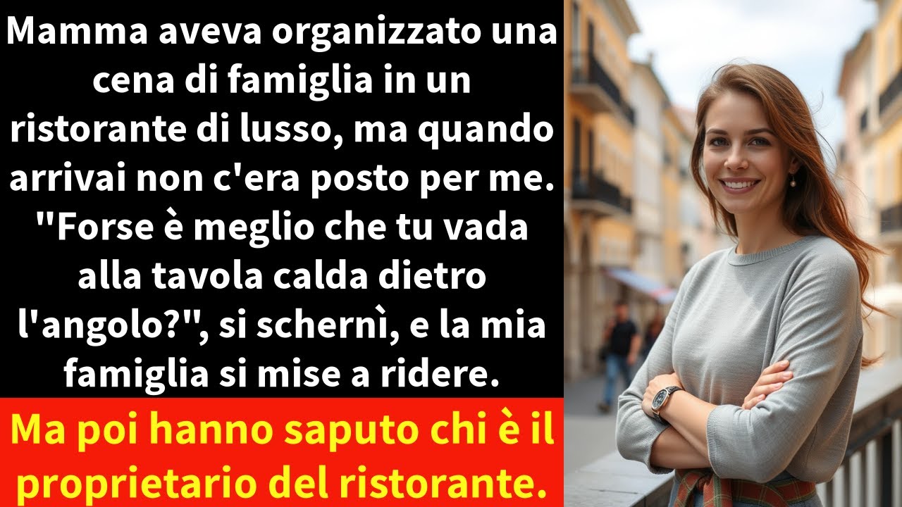 Mamma aveva organizzato una cena di famiglia in un ristorante di lusso, ma quando arrivai non c'era