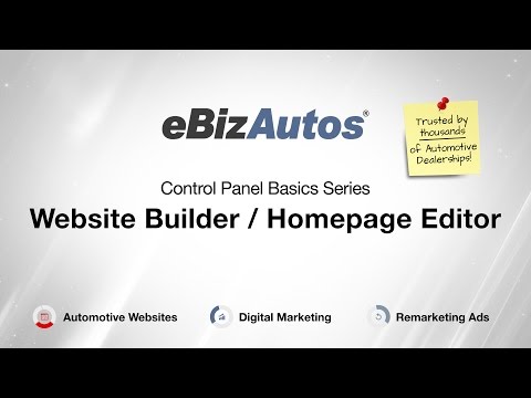 eBizAutos Control Panel Basics - Website Builder / Homepage Editor