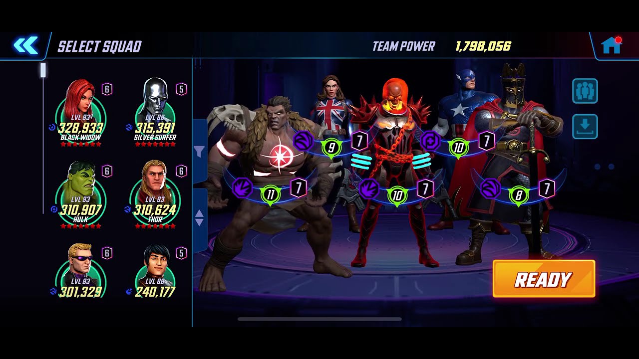 Marvel Strike Force - Arena Fight - Timeless Avengers VS. Dormammu Darkhold Team