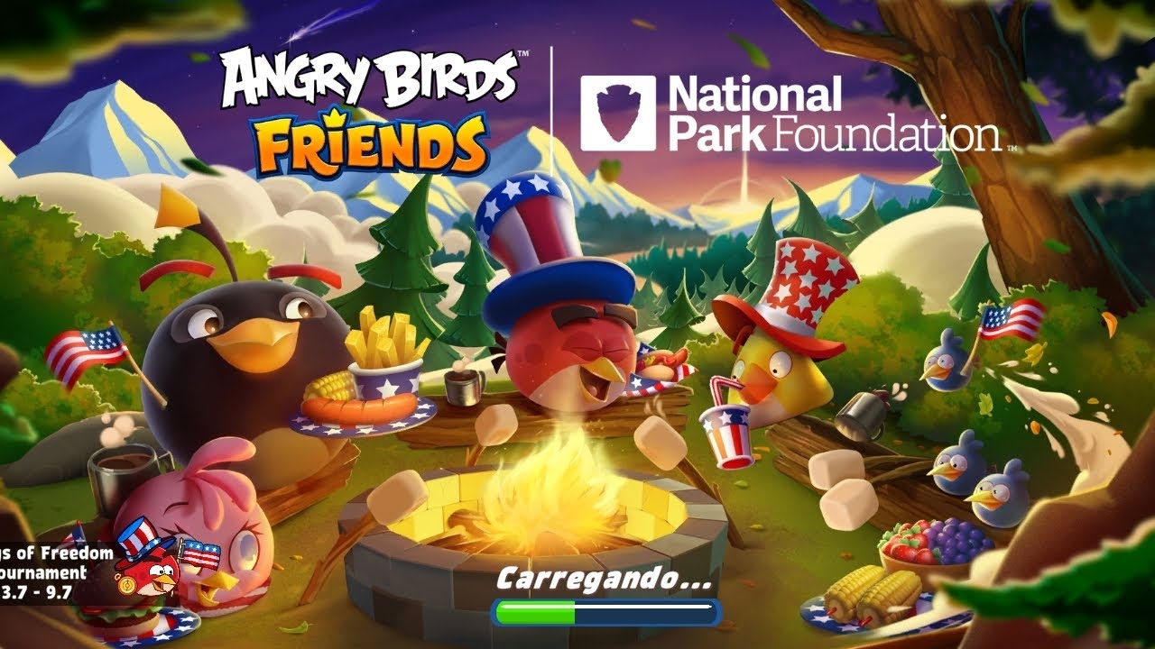 Jogando a partida no jogo Angry Birds Friends LEVEL (65 - 1).