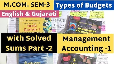 M. COM SEM 3 Management Accounting 1 Gujarat University Types of Budgets Solved Sums Part 2
