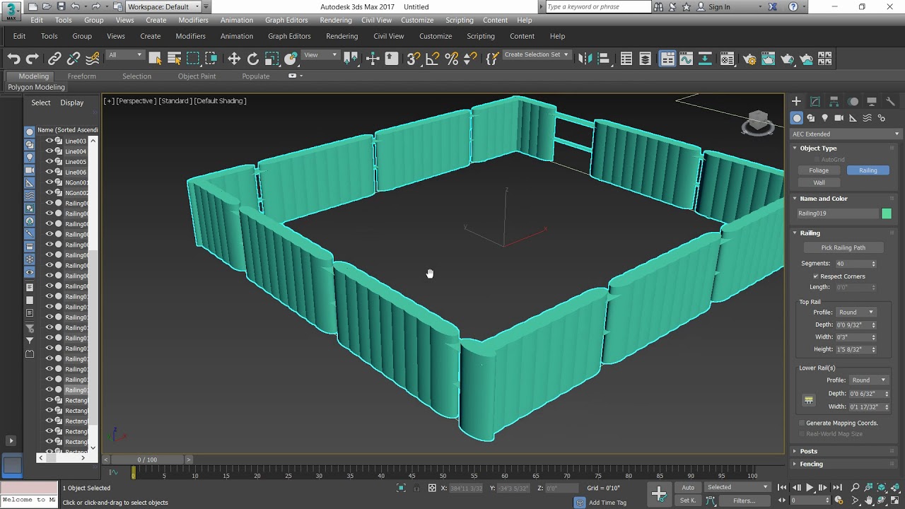 21-Different Designs of Railing in 3ds max - YouTube