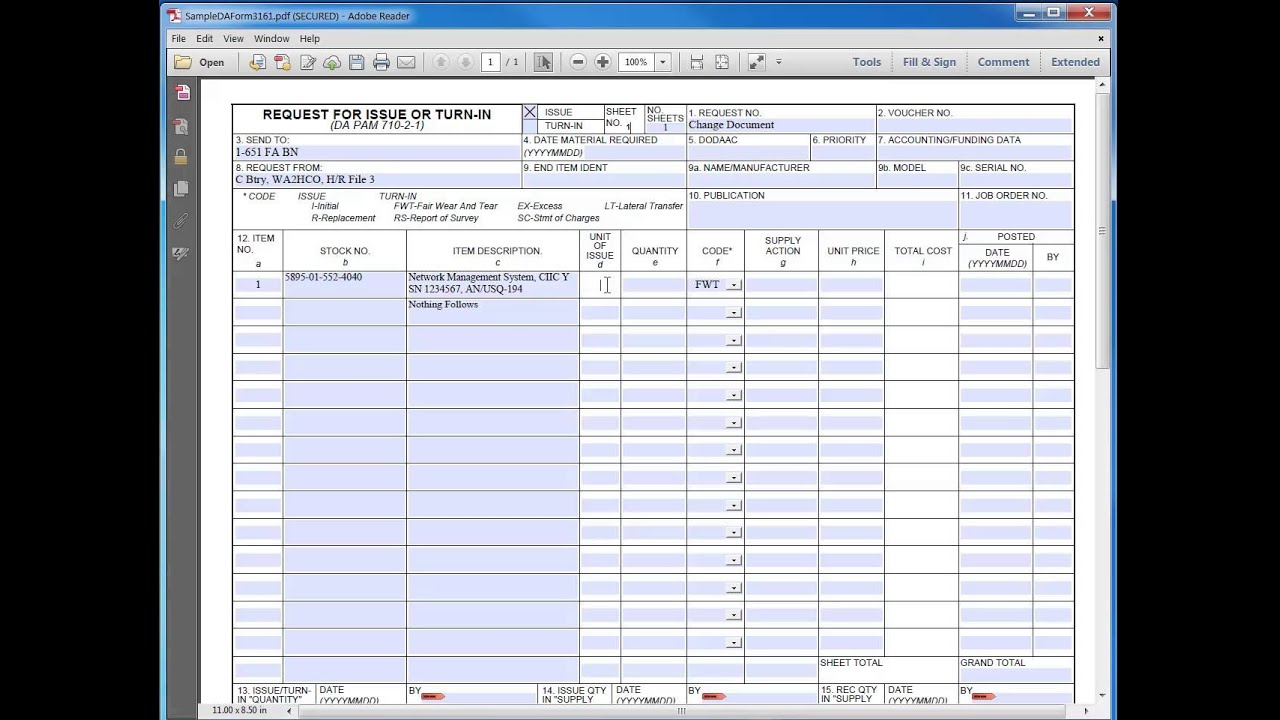 DA Form 3161 - YouTube DA Form 3161 - YouTube