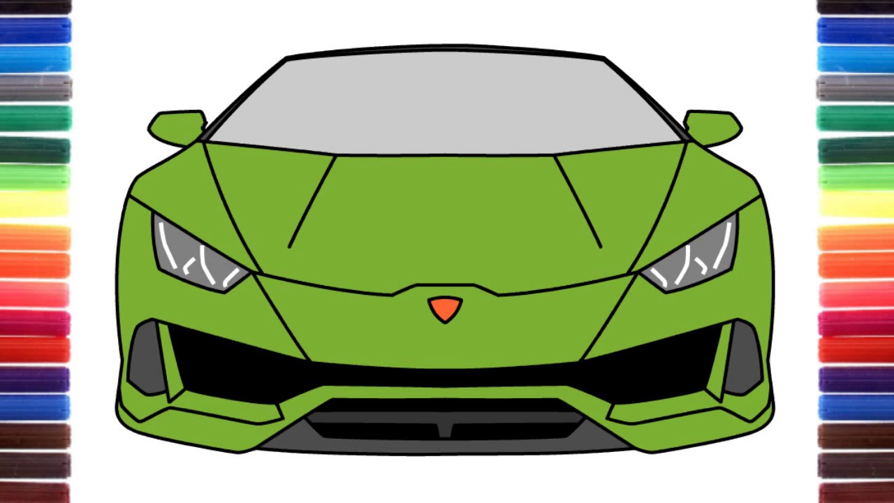 How To Draw Lamborghini Huracan Evo Spyder Front View