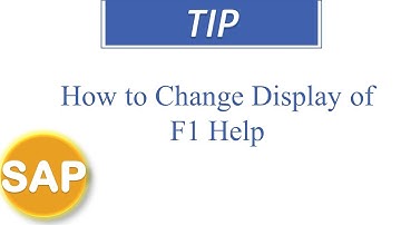 How to Change Display of F1 Help