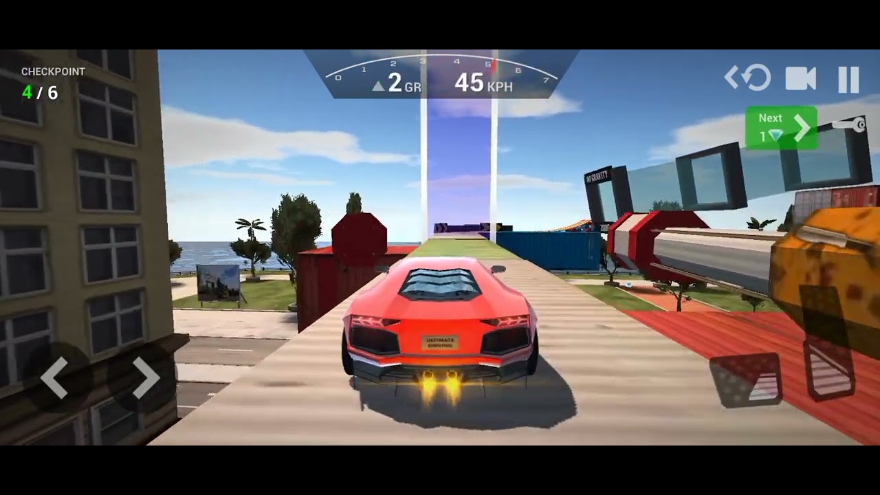 How to complete the parkour mission in the game Ultimate car driving