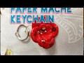Paper mache rose keychain