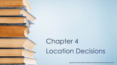 (MGT345) CHAPTER 4: LOCATION DECISION