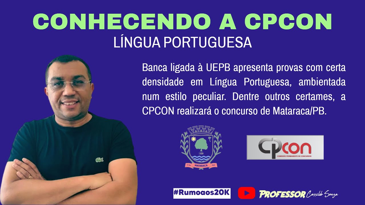 Prof. Cassildo Souza - CONHECENDO A BANCA CPCON (Matacara/PB e outras cidades) - Live Surpresa