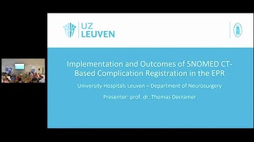 SNOMED CT-based complication registration in electronic patient record- Decramer & van de Loock (BE)