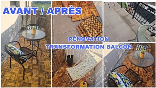 🔥RÉNOVATION TRANSFORMATION  BALCON _ AVANT APRÈS #rénovation #travaux #déco #aménagement #balcon