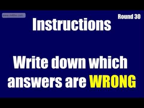 Round 30 - www.m4ths.com Challenge GCSE C Grade Target Quiz - Non Calculator - Common Misconceptions