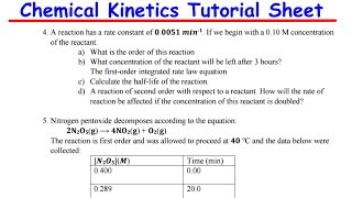 Celebrity Chemical Kinetics Tutorial Sheet 2025 Profile