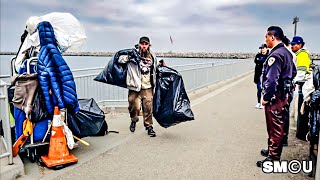 𝗝𝗘𝗧𝗧𝗬 𝗛𝗢𝗠𝗘𝗟𝗘𝗦𝗦 𝗦𝗪𝗘𝗘𝗣: Park Rangers Clear Encampment at Marina del Rey Jetty