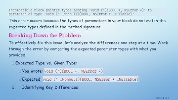 How to Fix the Incompatible Block Pointer Types Sending Error in Objective-C