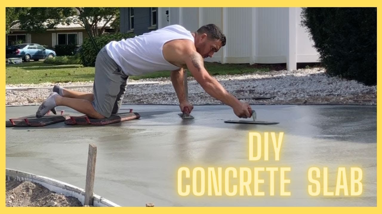 How to Pour a Concrete Slab for Beginners DIY - YouTube