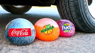 EXPERIMENT : CAR vs Coke Fanta | Crushing satisfying things with car | Crushing things with car