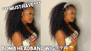 ***MUST HAVE*** THROW ON &amp; GO GLUELESS HEADBAND WIG!!| Ft. UNice Hair