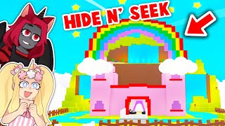 Playing HIDE N' SEEK With FANS In NEW SKY CASTLE! (Roblox)