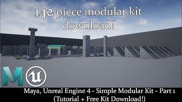 Maya, Unreal Engine 4 - Simple Modular Kit - Part 1 (Tutorial + Free Kit Download!)