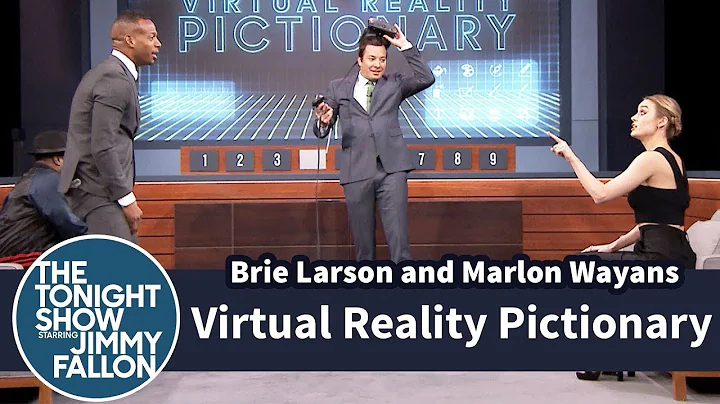 Playing Virtual Reality Pictionary with Brie Larson and Marlon Wayans