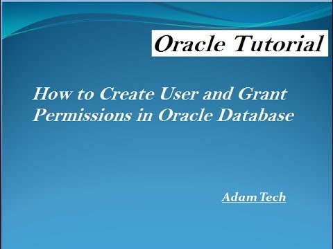 ვიდეო: როგორ მივცე მომხმარებლის პრივილეგია Oracle-ში?
