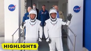 Astronauts board Tesla for ride to 2nd SpaceX launch attempt