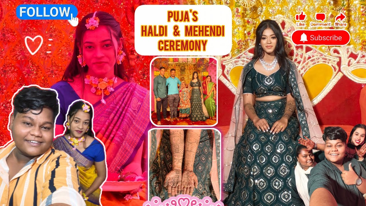 Puja's Haldi n Mehendi ceremony🤘🏻🤩 #youtube #vlog #marriage #haldi #mehndi #vlog #odiavolg #odisha