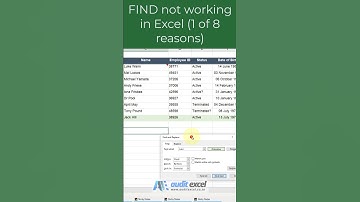 FIND not working in Excel - 1 of 8 possibilities