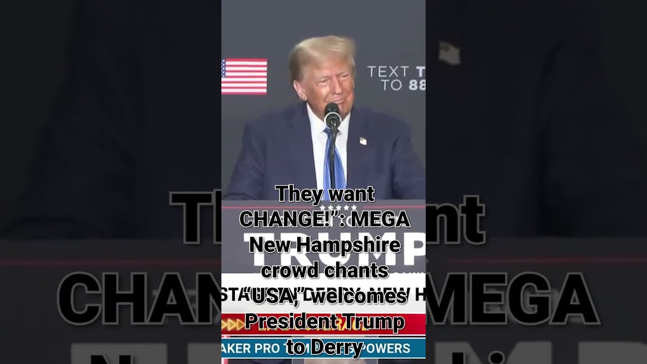  They Want CHANGE MEGA New Hampshire Crowd Chants USA Welcomes President Trump To Derry