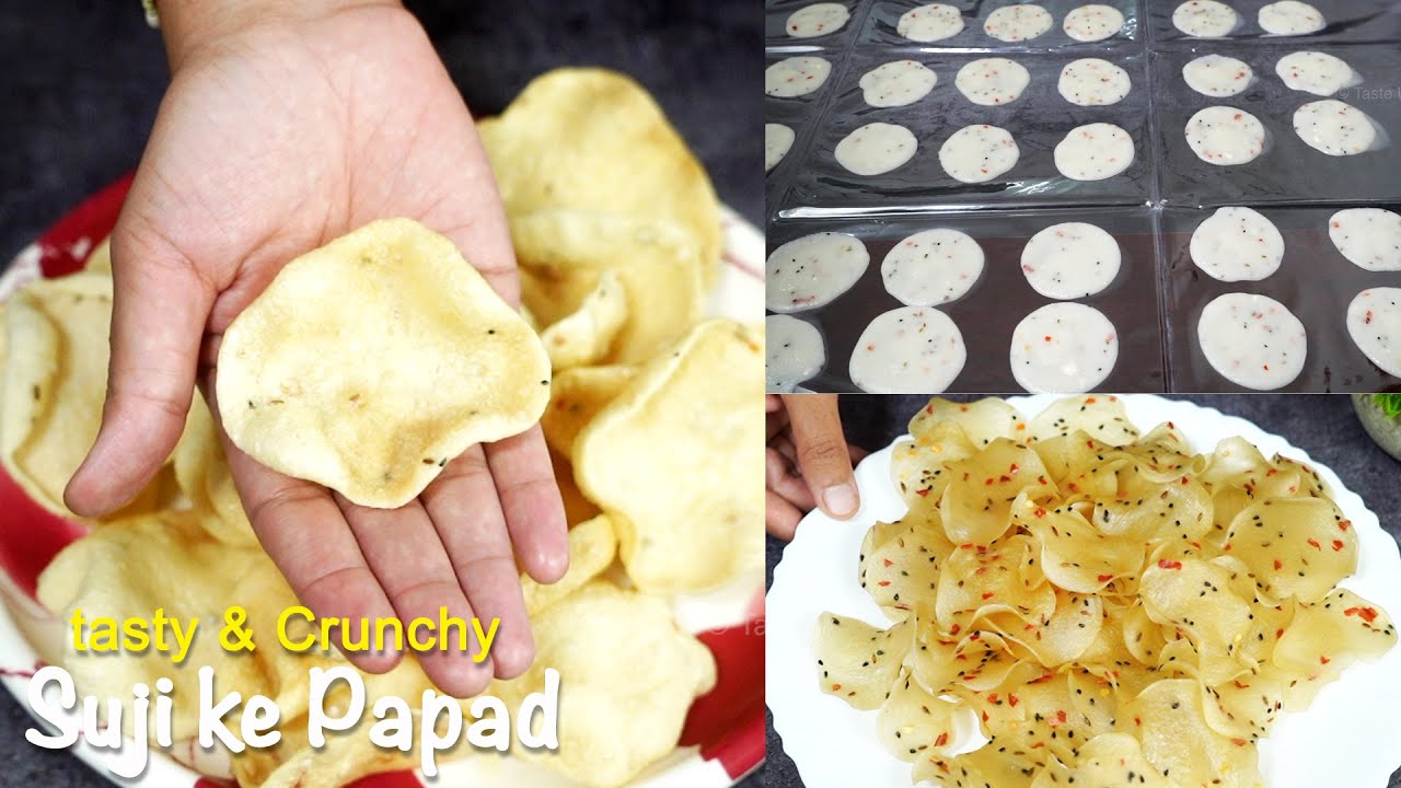 एक कप सूजी से बनाए 80-100 पापड़ | सूजी के पापड़ बनाने की विधि - Crunchy Suji ke Papad / Rava Chips | Taste Unfold