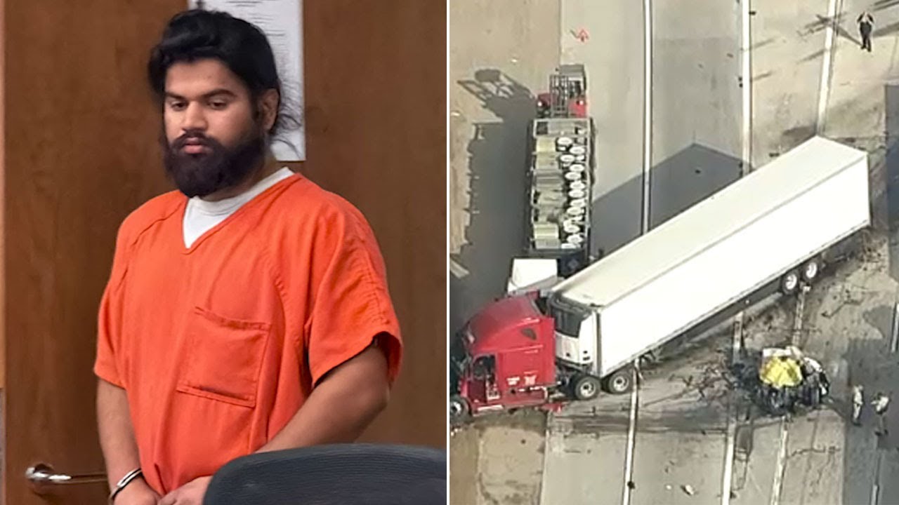 Semitruck driver pleads not guilty in deadly SoCal pile-up crash - YouTube