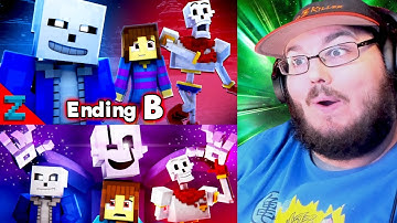 "Way Deeper Down" [VER. A & B] Undertale Minecraft Animated Music Video (By Stupendium) REACTION!!!