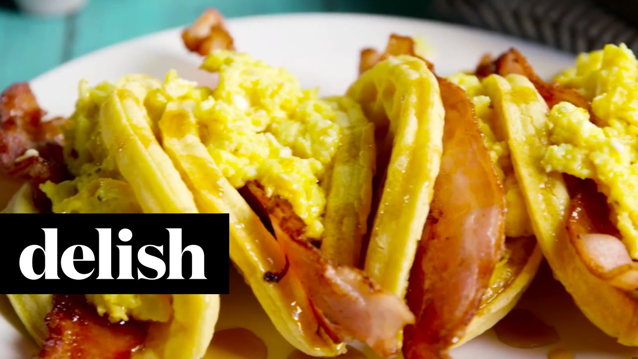 Breakfast Waffle Tacos | Delish