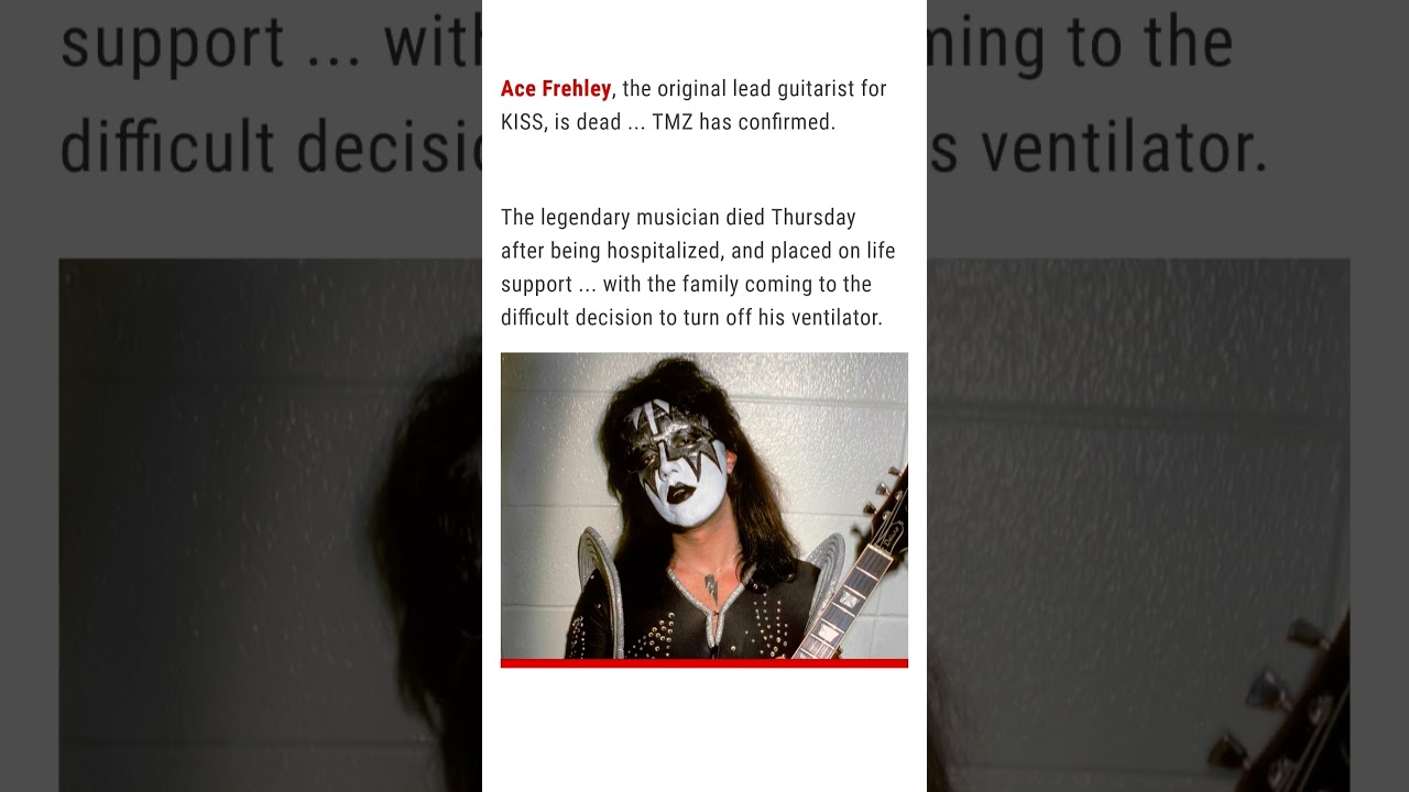 RIP Ace Frehley 🕊️#breakingnews #entertainment #shorts