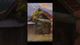 Painting a Mountain Hut / JMLisondra #shorts #painting #art #acrylicpainting #landscape
