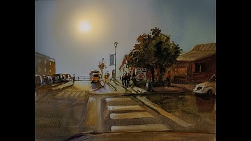 Sunday Demo with David in Grand Marais with Watercolor and Gouache