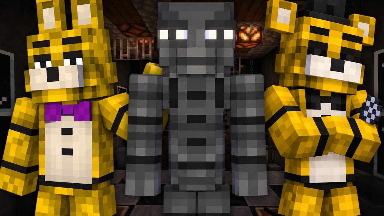 They Added More Cool Animatronics in Minecraft Bedrock! (Five Nights at Freddys Addon Showcase)