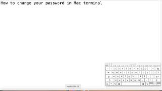How to change password in mac using terminal and or system preferences