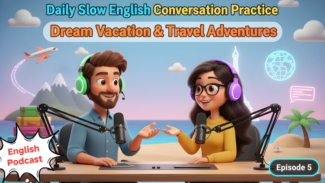 Learn English Through Travel | Dream Vacation Conversations| English Podcast (Slow English)